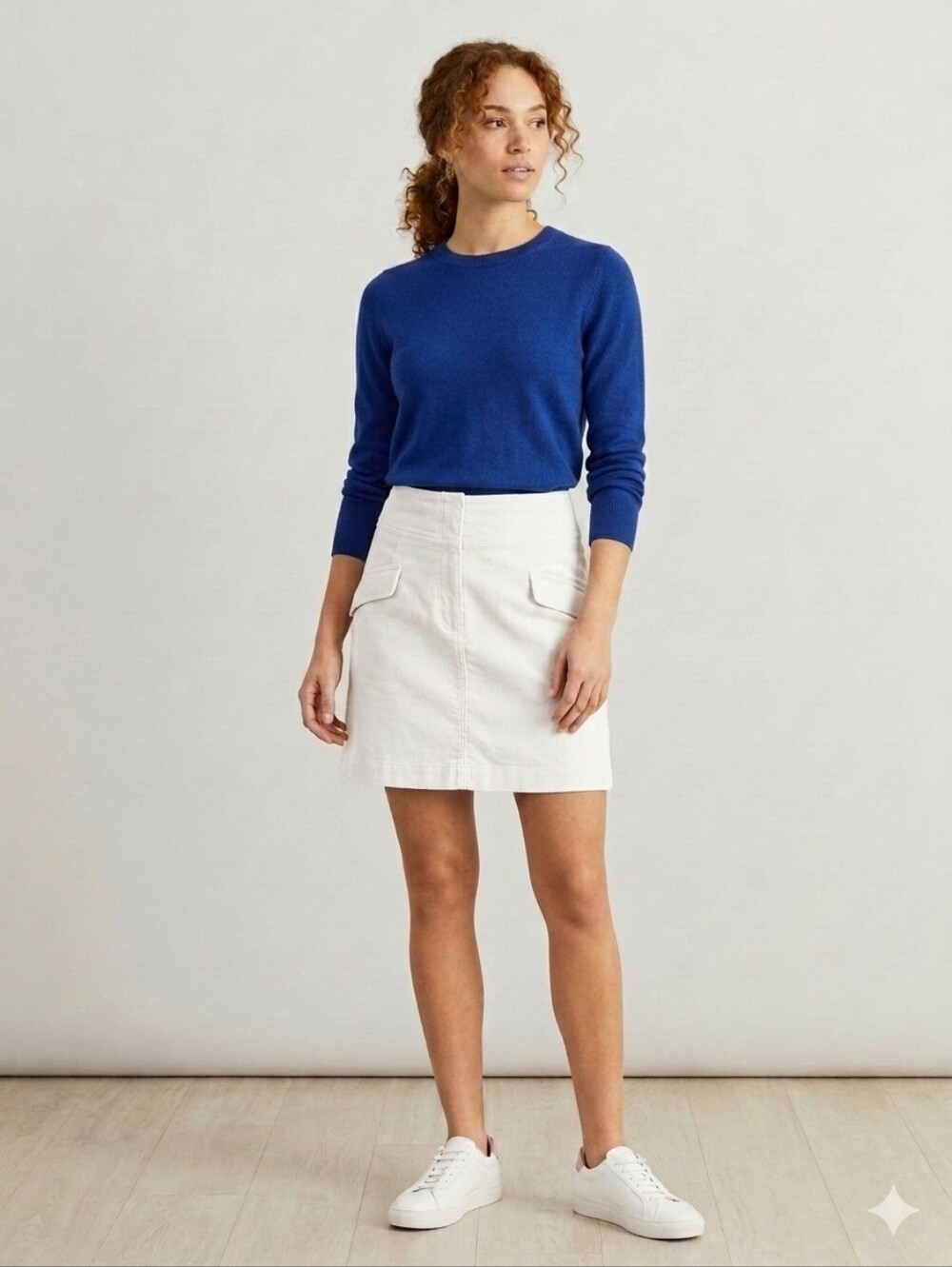 Zara Basic White Textured Skirt